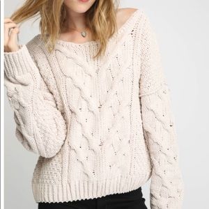 Free People Sticks & Stones Chenille Sweater sz S